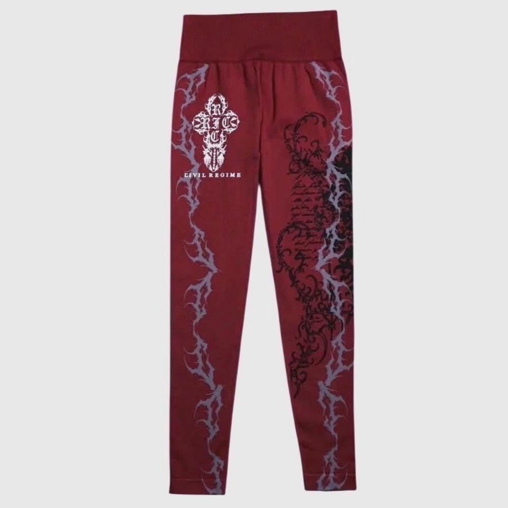 Civil Regime Save Yourself Kelly Seamless Scrunch Leggings Ox Blood Medium